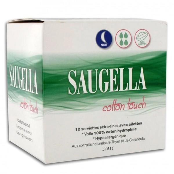 Saugella Cotton Touch Serviettes Nuit